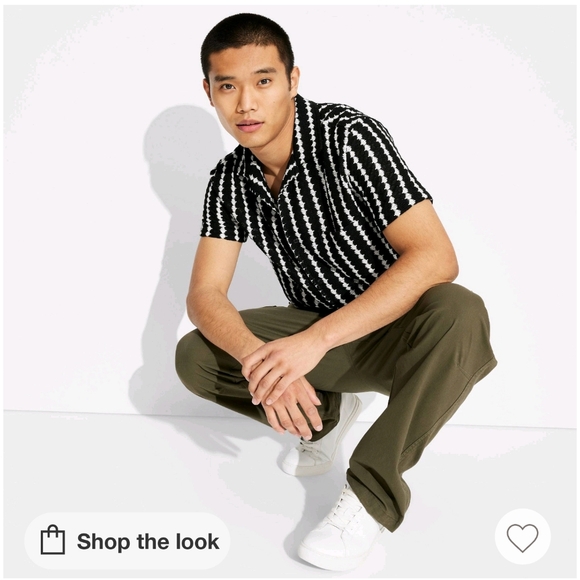 Original Use Short Sleeve Knit Button Down - Picture 1 of 8